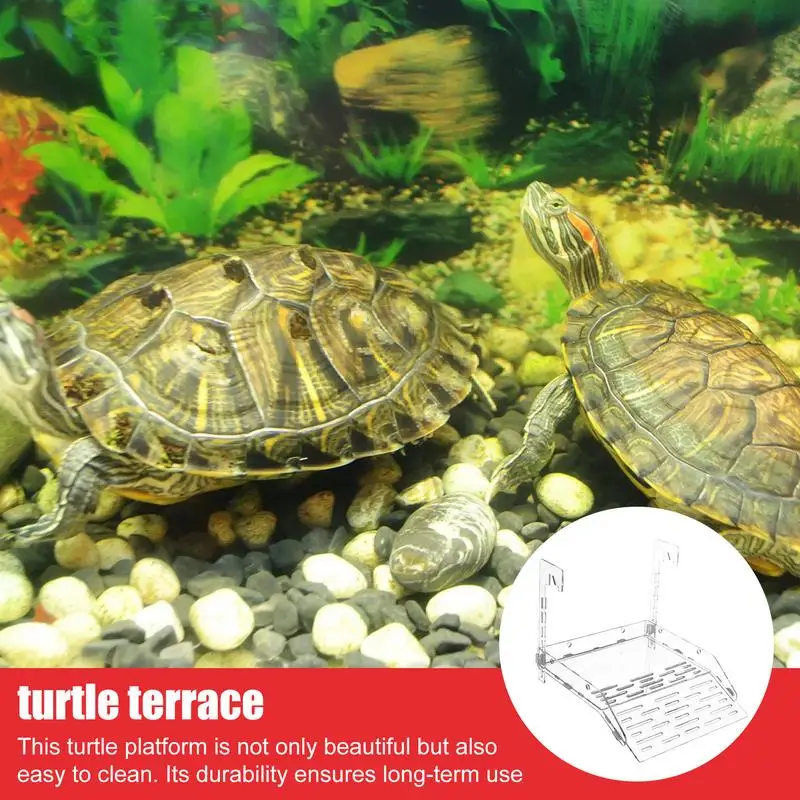 Turtle Resting Terrace Acrylic Multipurpose Basking Dock Aquarium Reptile Resting Terrace Turtle Tank Accessories For Lizards