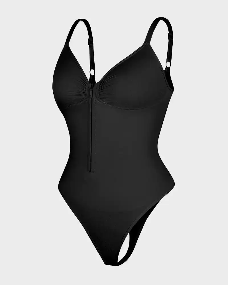 Body sin costuras con cremallera frontal para mujer, Fajas Colombianas, corsés, trajes de baño elásticos de compresión, ropa moldeadora triangular Sexy