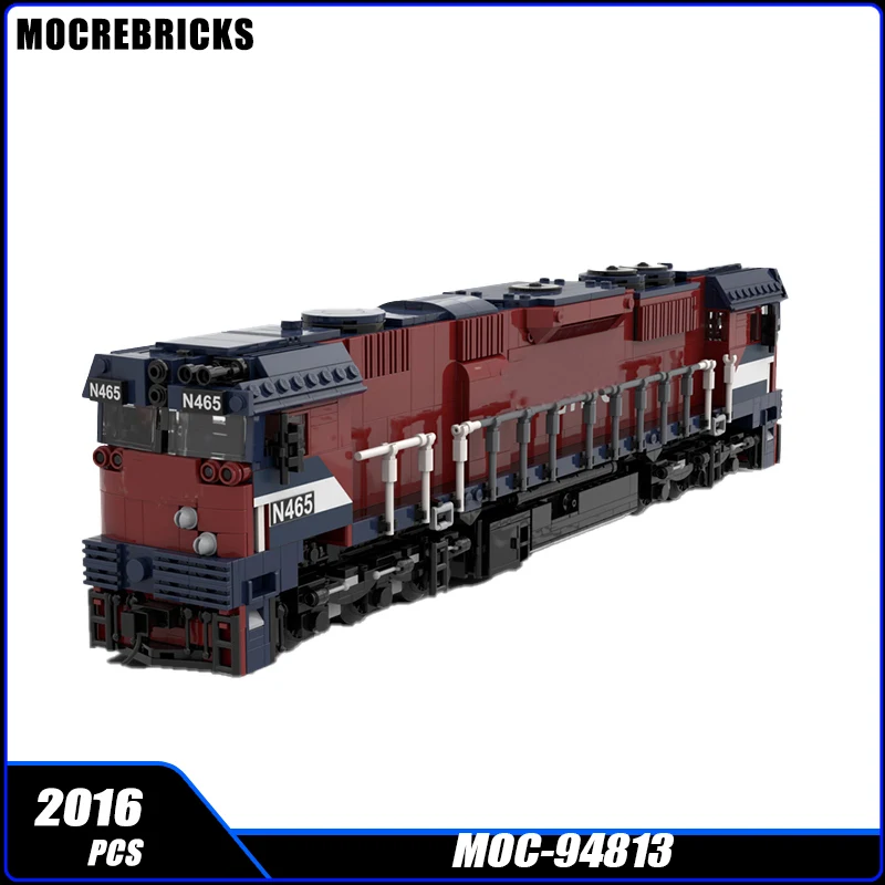 

MOC Red Blue VLine N CLass High speed Locomotive DIY Building Blocks Assembly Model Bricks Display Creative Children Toys Gifts