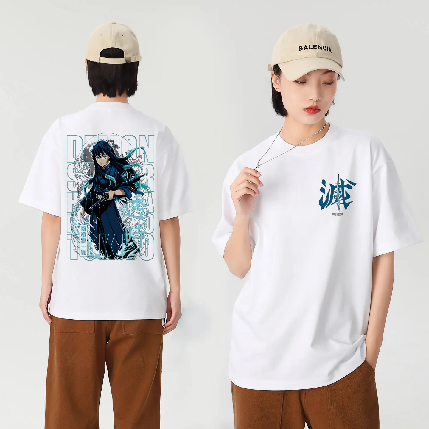 Anime Demon Slayer Purgatory Apricot Shoulang Tomioka Yoshiyuki Ichiro Charcoal Jiro Letnia Koszulka Męska Damska z Czystej Bawełny