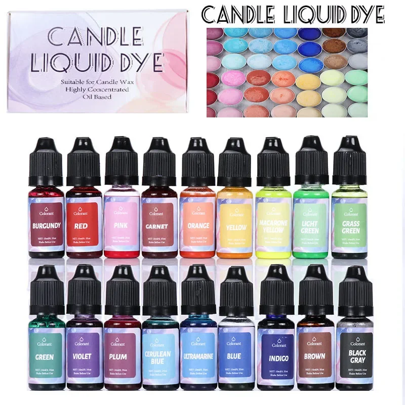 

24 цвета ароматическая свеча соевый воск ледяной воск мыло пигмент DIY ручная форма силикагель цветная эссенция 10 мл/0,35 унции бутылка