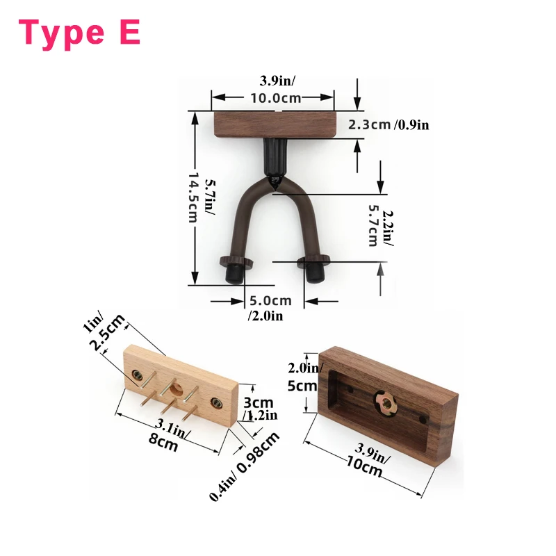 Wall Mount Guitar Hanger Creative Black Walnut Guitar Stand for Guitar / Ukulele / Violin