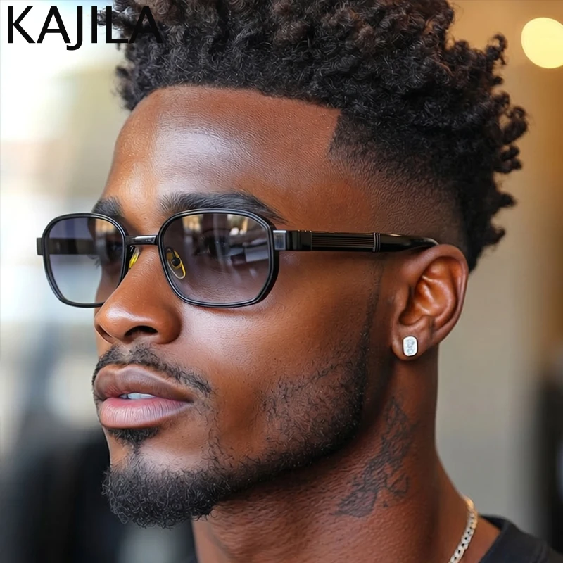 

Retro Small Frame Rectangle Punk Sunglasses Men 2026 Luxury Designer Trendy Polygon Steampunk Sun Glasses For Male Outdoor Shade
