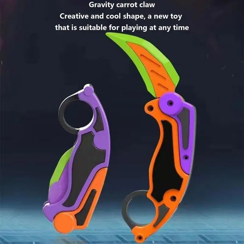 3D Printed Knife Fidget Toy With Butterfly Claw Blade Stress Relief Luminous Hand Gripper Sensory Toys For Toddler Kids