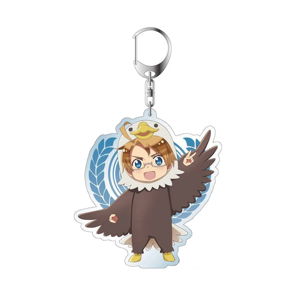 Guo Xiao Luo Anime Peripheral Store Hetalia:The World Twinkle Kigurumi Ver Acrylic Keychain Pendant Ornamen Fans Gifts About 6cm