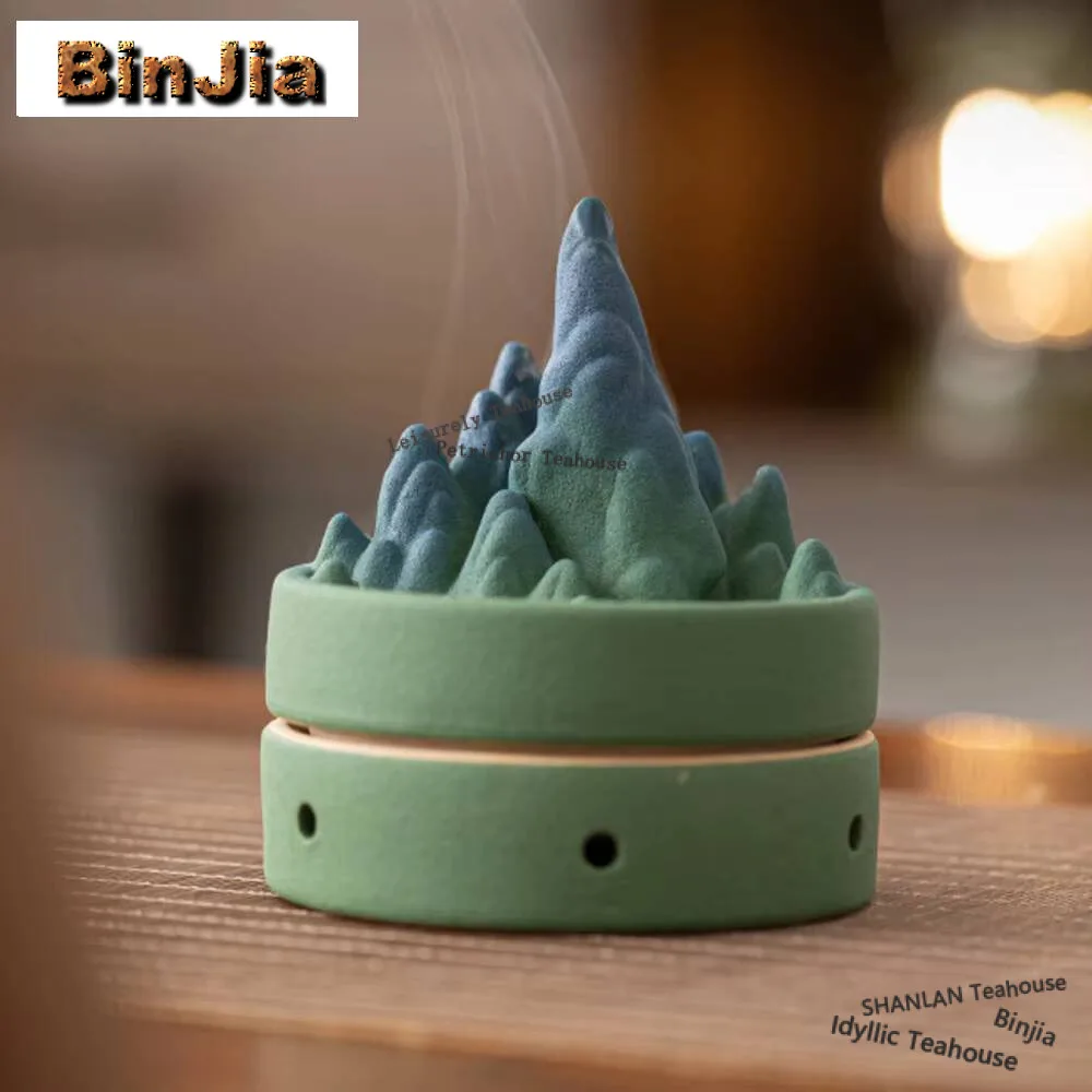 Zen Landscape Plate Incense Holder Vintage Incense Waterfall Household Smell Distributor Furnace Tea Services Accessories Craft