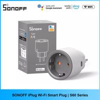 SONOFF S60 EU Plug 16A TPF Wifi Smart Socket Overload Protection Timer Scene Remote Control Via EWeLink Alexa Google