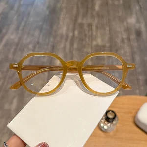 Asetat yuvarlak vintage göz gözlüklerinde güneş gözlüğü miyopi ve Hipermetrop, çerçeve optik özel boyut-küçük erkekler ve kadınlar için bir moda ifadesi 6848 çerçevede 8 büyük satış, yuvarlak slayt-5 numara