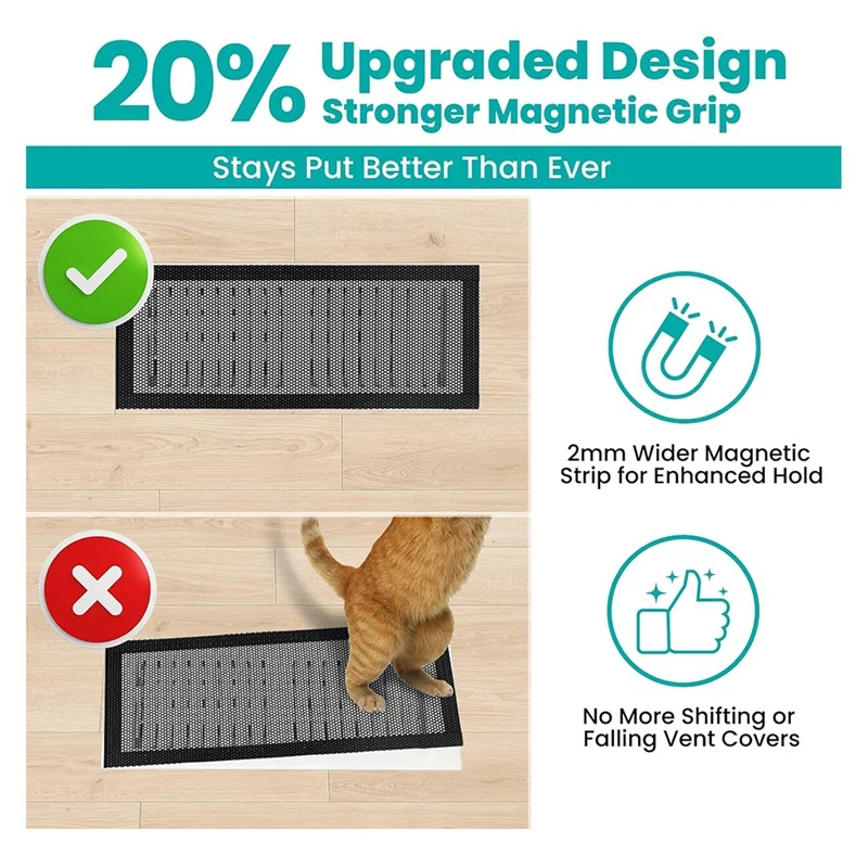 Floor Vent Covers 4X10inch Magnetic - 10 Pack Air Vent Filters Mesh Screen Dust Filter Vent Register Deflectors For Home