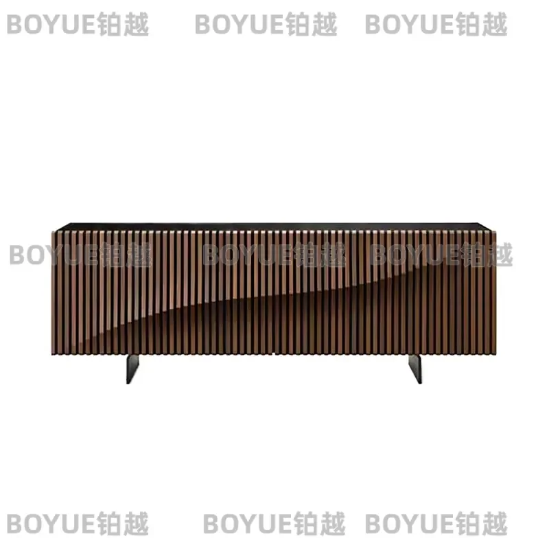 Luxury Solid Wood Dining Sideboard High End Storage Cabinet for Villa Restaurant Modern Minimalist Buffet Server Furniture