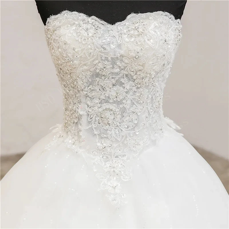 Vestido de novia de tren largo con cuentas de flores de Engerla WhiteLuxury, vestido de novia con cuello en V, tren de corte, vestidos de novia de princesa, novedad de 2023