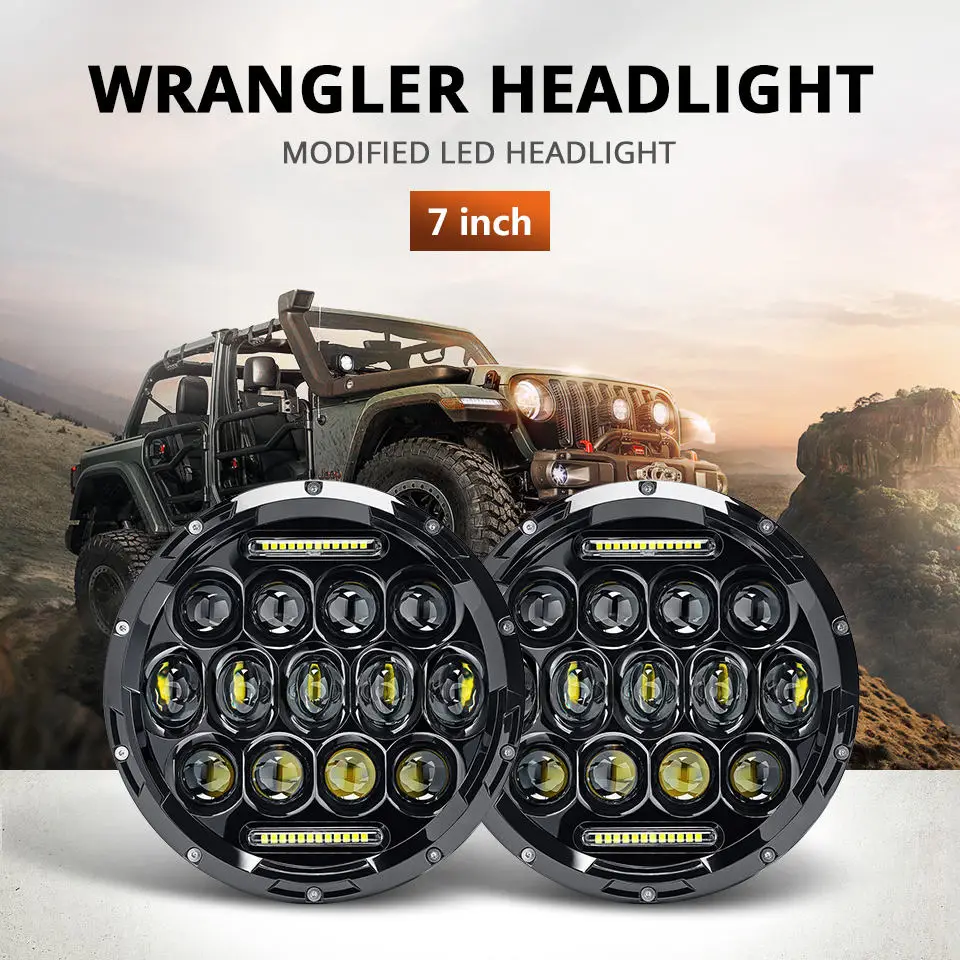 7 Inch LED Headlight White DRL Led H4 Headlamp Hi/Low Turn Signal For Urban 4X4 Suzuki Samurai Jeep Wrangler Off Road Motorcycle