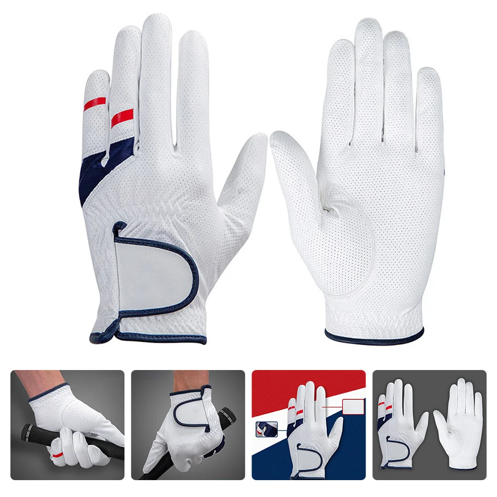 

Men Left Hand Golfing Glove Wear-Resistant Breathable Non-Slip Adjustable Band Outdoor Golf Hand Protective Cover