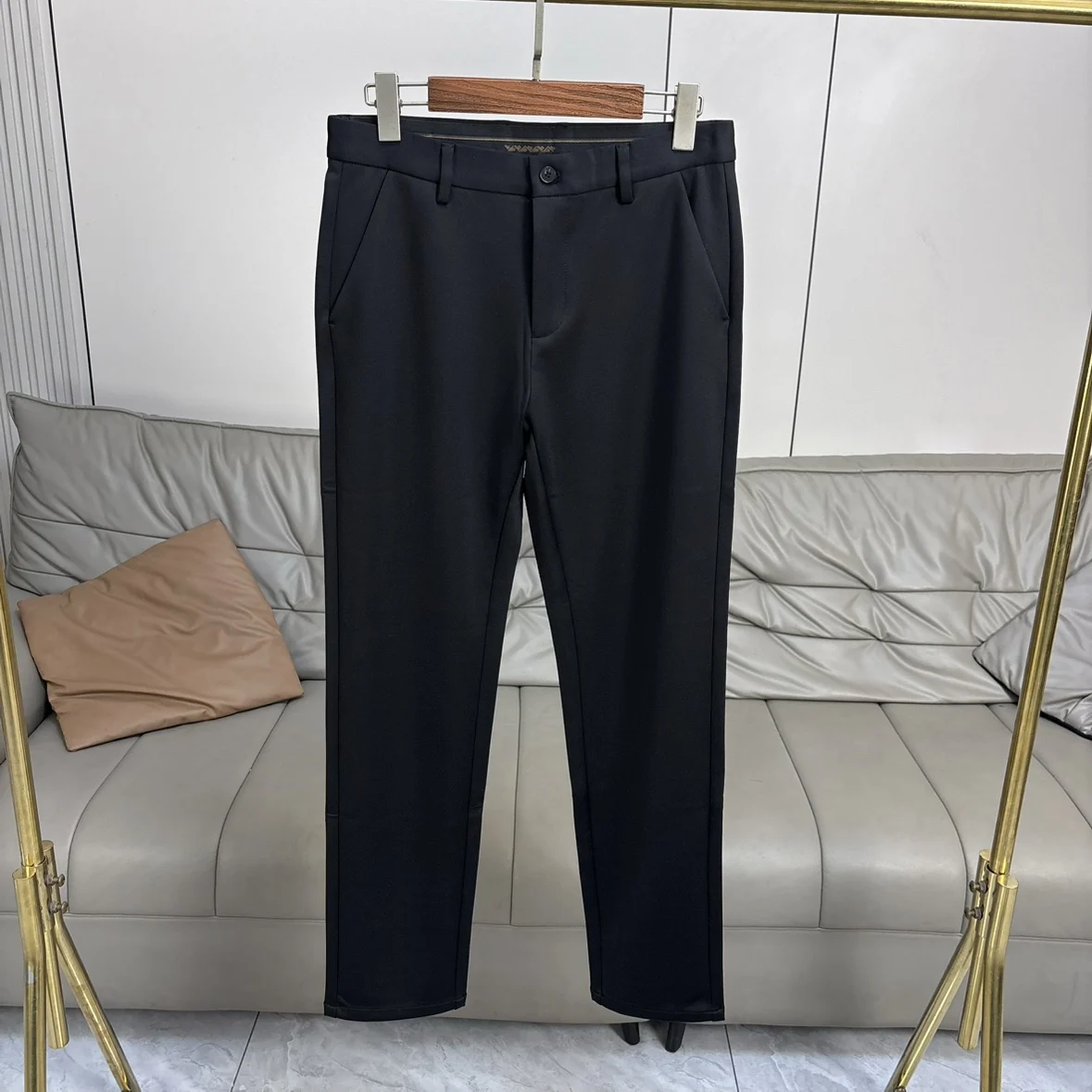 

Мужские повседневные брюки прямого кроя, эластичные однотонные брюки для поездок на работу, длинные брюки, удобные, дышащие, современные, стильные