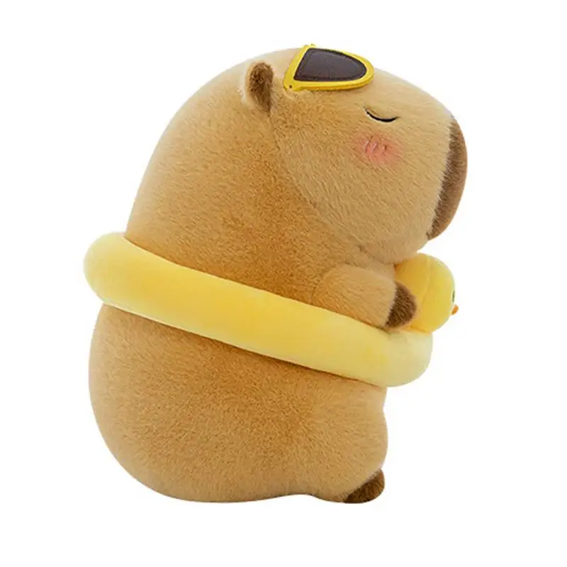 Capybara de peluche con anillo de natación, Animal de peluche de 24cm/9,4 pulgadas, muñeco de peluche para la vida