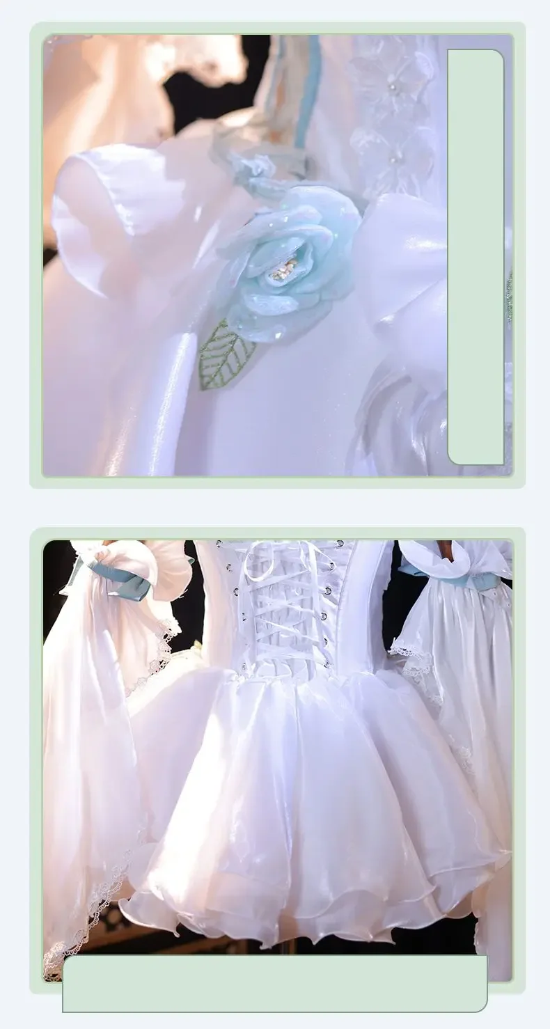 زي تنكري لساحة الفناء Lynette Angel ، فستان أبيض ، باليه ، لطيف ، طقم شعر مستعار كامل ، لينيت ، هالوين ، عيد الميلاد ، متوفر