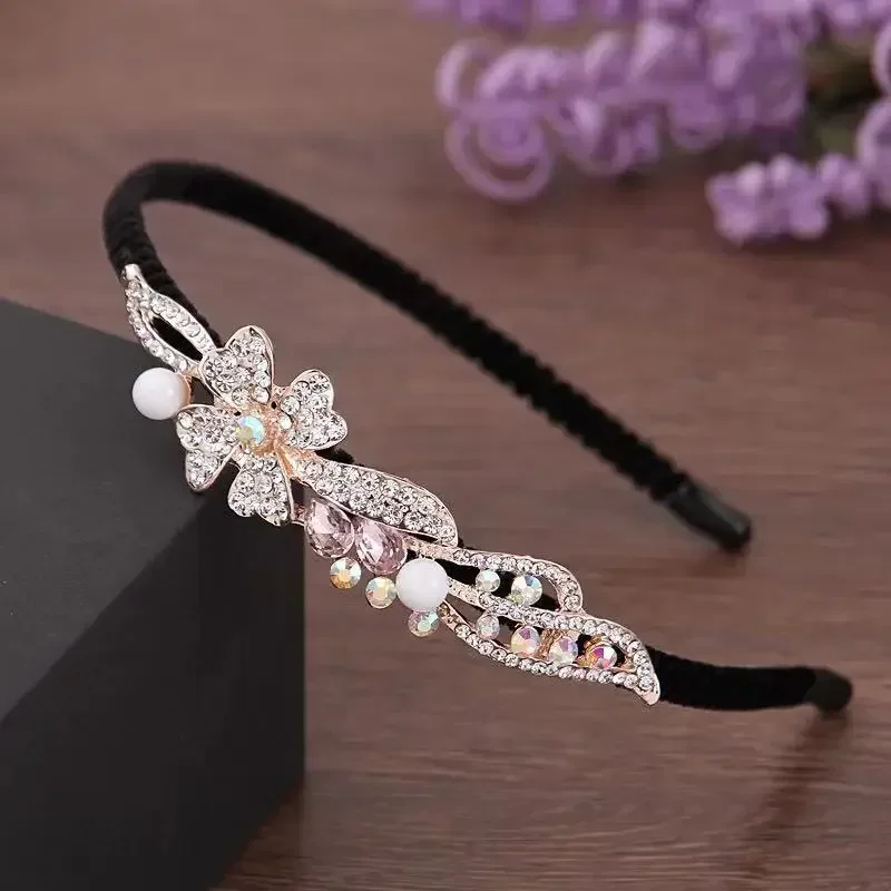 20 Styles Ins New Gem Baroque Headbands For Women Girl Diamond Rhinestone Woman Accessori Geometric Flower Thin Hairbands