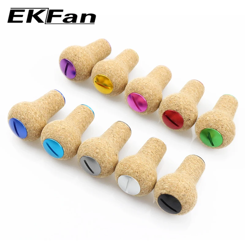 EKFan 1PC 41mm ultralight wooden cork Spinning Baitcasting Fishing Reel knob with 7*4*2.5mm bearing for A/S/D Lure Reel DIY part
