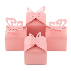 100 Pink Butterfly Favor Boxes Girl Baby Shower Butterfly Candy Box Decoration Party Wedding Birthday Small Butterfly Gift Box