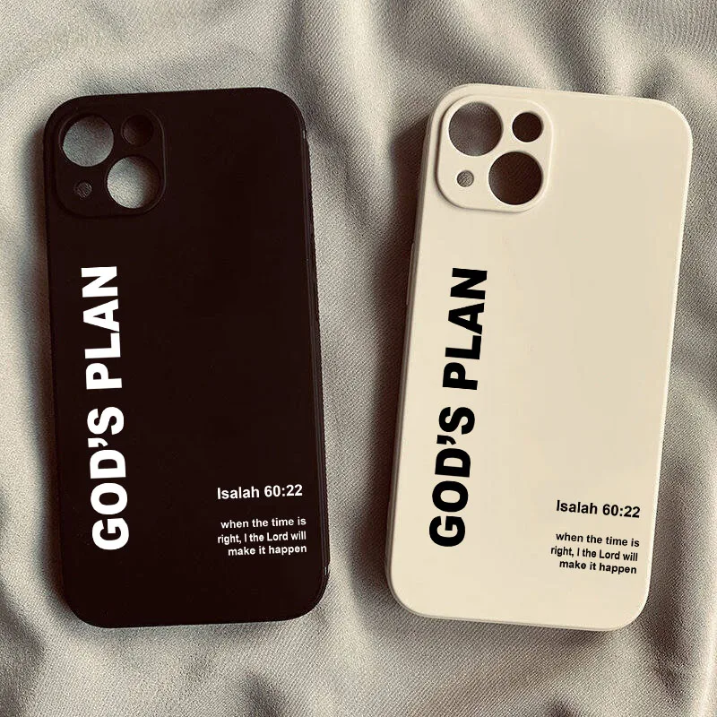 Funda con versículo bíblico 'Plan de Dios' para iPhone 17 16 15 14 13 12 11 Pro Max Mini SE 7 8 Plus, a prueba de golpes y antideslizante 2