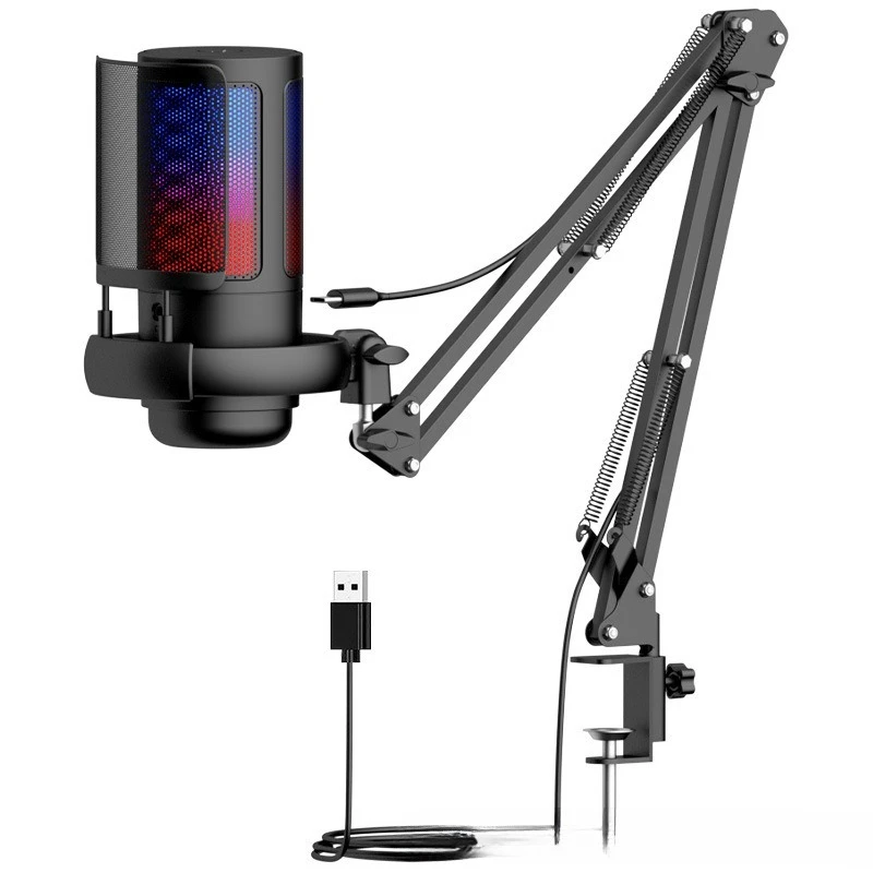Game microphone USB microphone RGB live condenser microphone singing