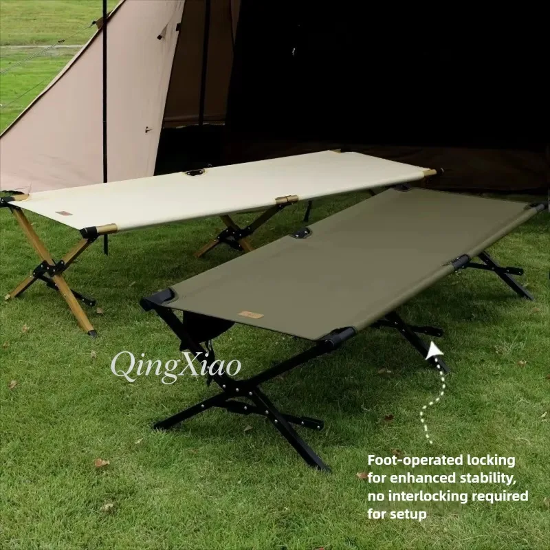 Leichtes Aluminium-Klappbett, tragbares Einzelbett für Camping, Büro, Nickerchen, Outdoor-Reisen, robust und leicht zu transportieren.