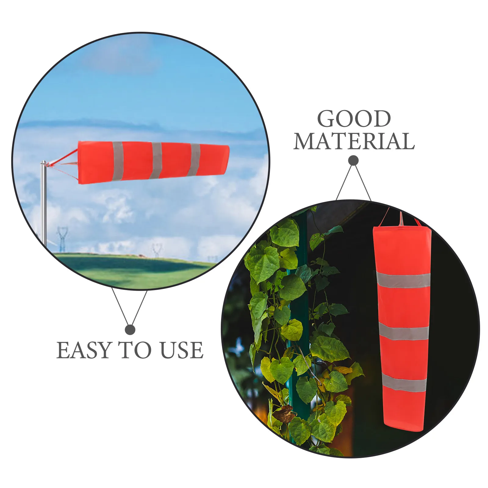 4Pcs Wind Socks Reflective Orange Waterproof Oxford Cloth Outdoor Wind Direction Flags Airport Farm Park Yard Safety Indicators view 6
