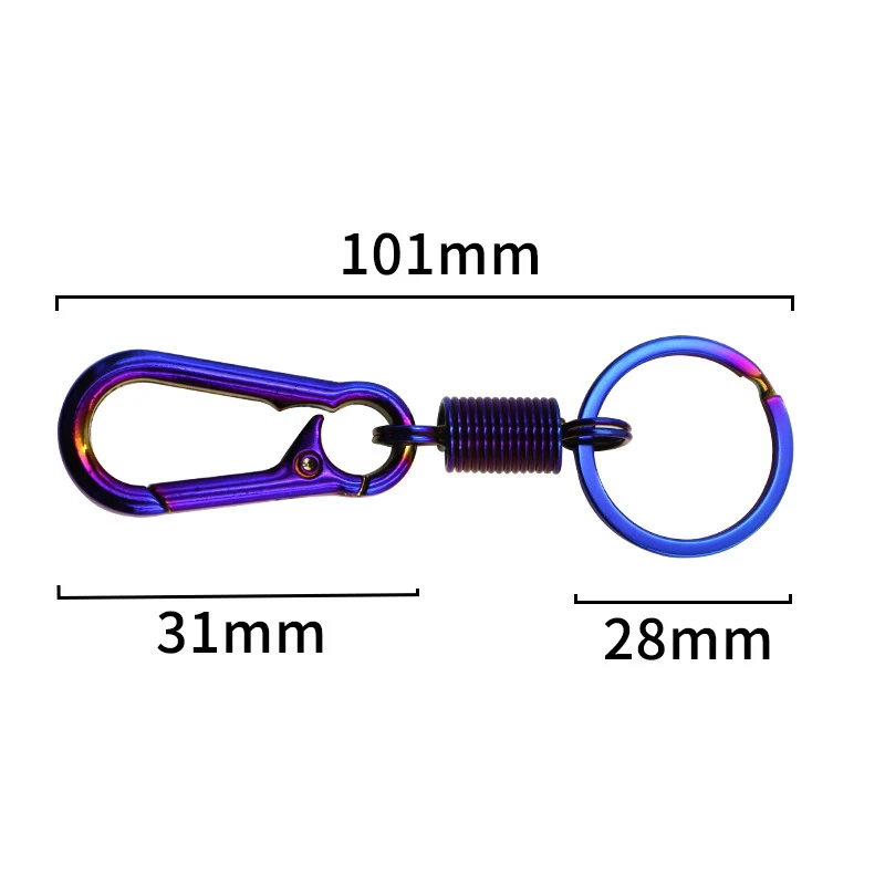 Blue Titanium EDC Keychain Clip EDC Quick Release Hooks Quick Release Carabiner Key Ring Holder for Men Women