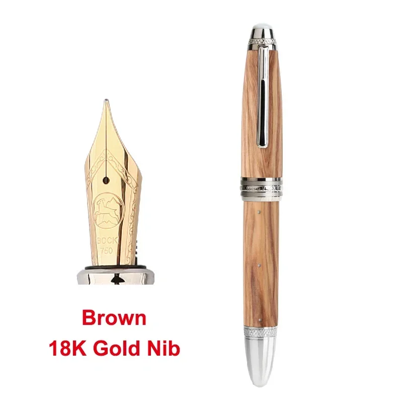 

Handmade Majohn M1000 Wood Fountain Pen BOCK/18K Nib Rivet Pearl Top Office School Supplies Stationery Writing Business Gfit Box