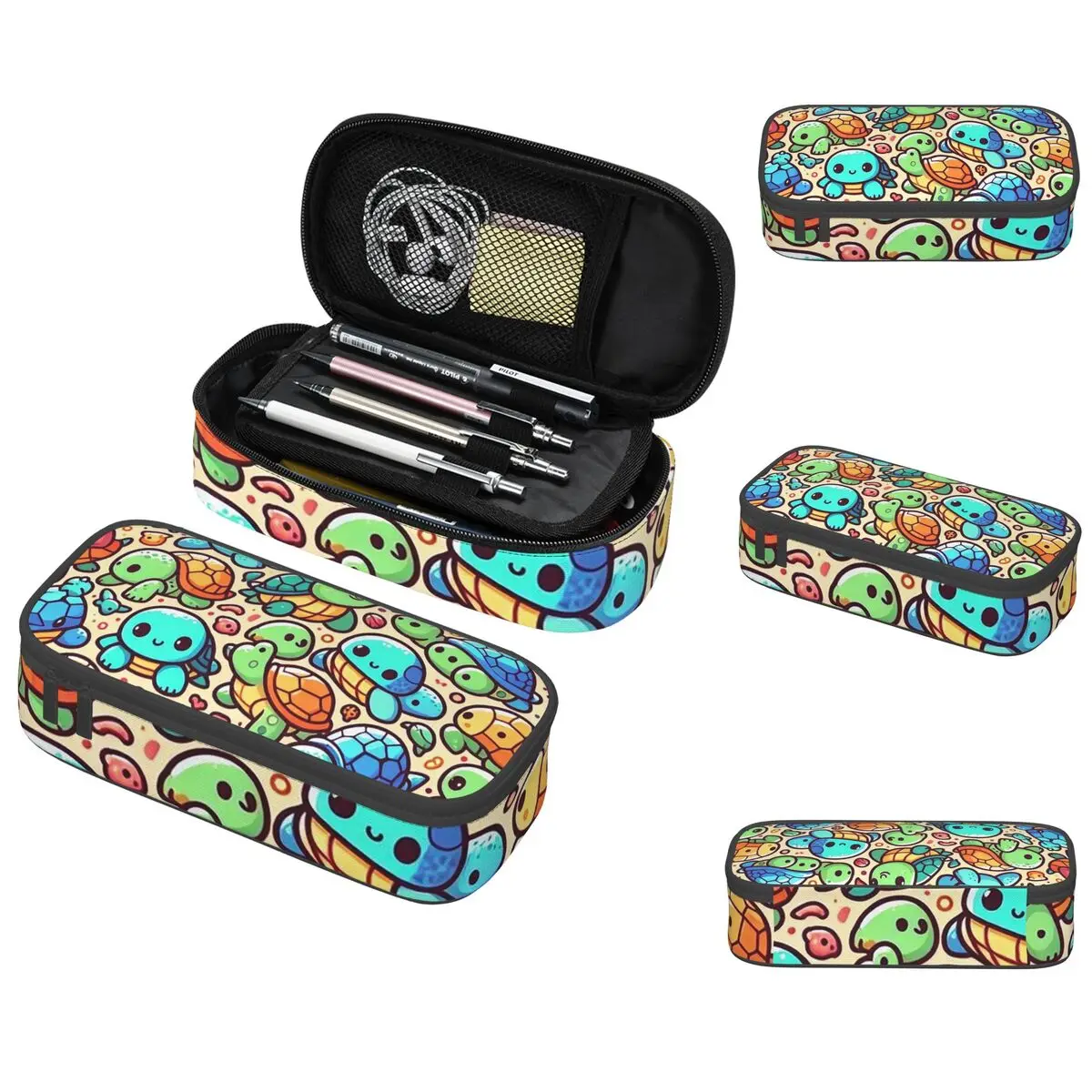 Adorable Cartoon Turtle Colorful Pencil Case for Boy Girl School Pen Box Pencil Bag Stationery Supplies Pen Holder Bag