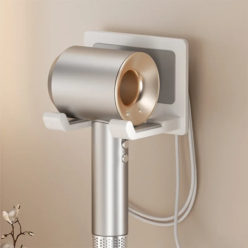 

Aluminum Hair Dryer Holder Wall Mounted Self Adhesive No Drill Hairdryer Rack for Dyson Punch Free Bathroom Storage Organizer