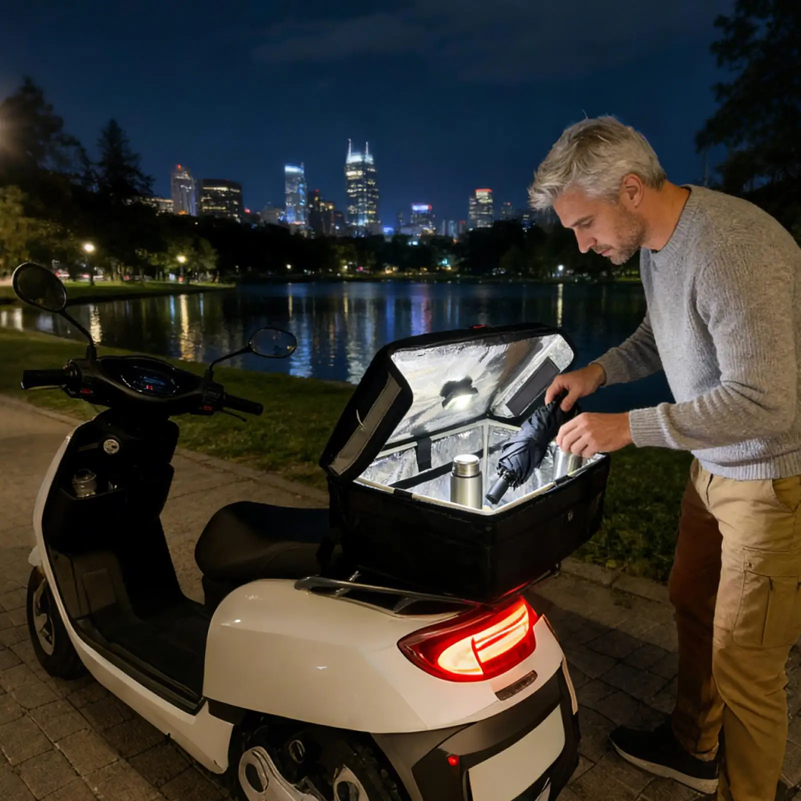 Feu arrière de moto/véhicule électrique à capteur de gravité, éclairage de coffre de voiture, lumière extérieure haute luminosité pour coffre de rangement de scooter