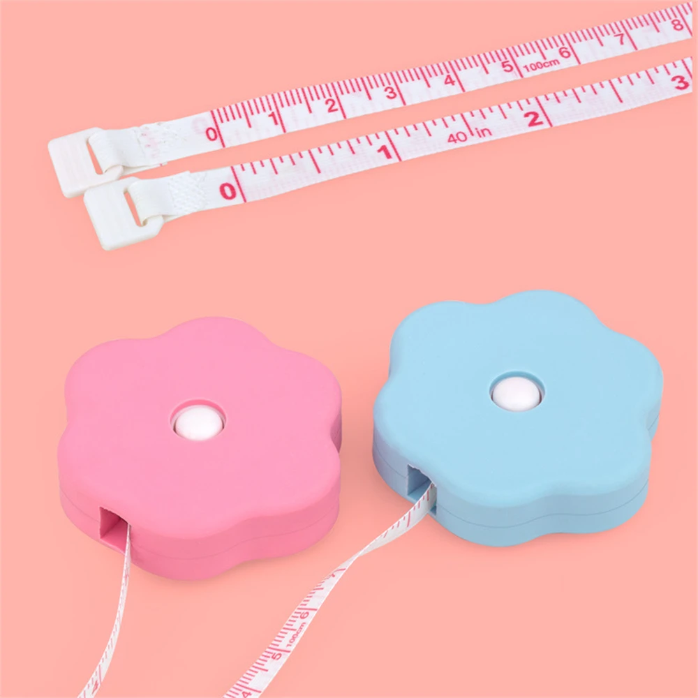 Cute Kitten Paw Shape Body Measure Tape Portable Cartoon Soft Measuring Tape with Lock Pin/Push Button Mini Sewing Tailor Craft