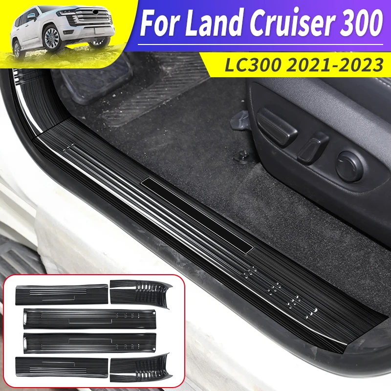 For 2021 2022 2023 Toyota Land Cruiser 300 Stainless Steel Threshold Protective Cover LC300 Interior Upgraded Accessories Tuning