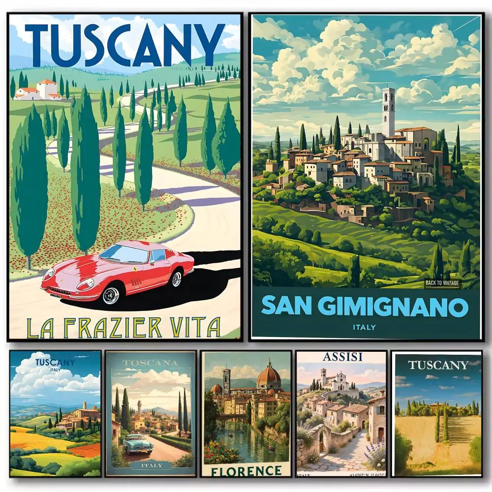 Pattern Tuscany Italy Poster High-definition  poster stickers, suitable for bedroom, living room, home decoration
