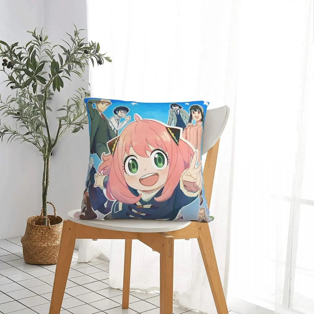 Spy X Family Anya Forger Funny Cute Square Pillow Covers Bed Car Anime Cushion Cover Funny Pillowcase 40*40