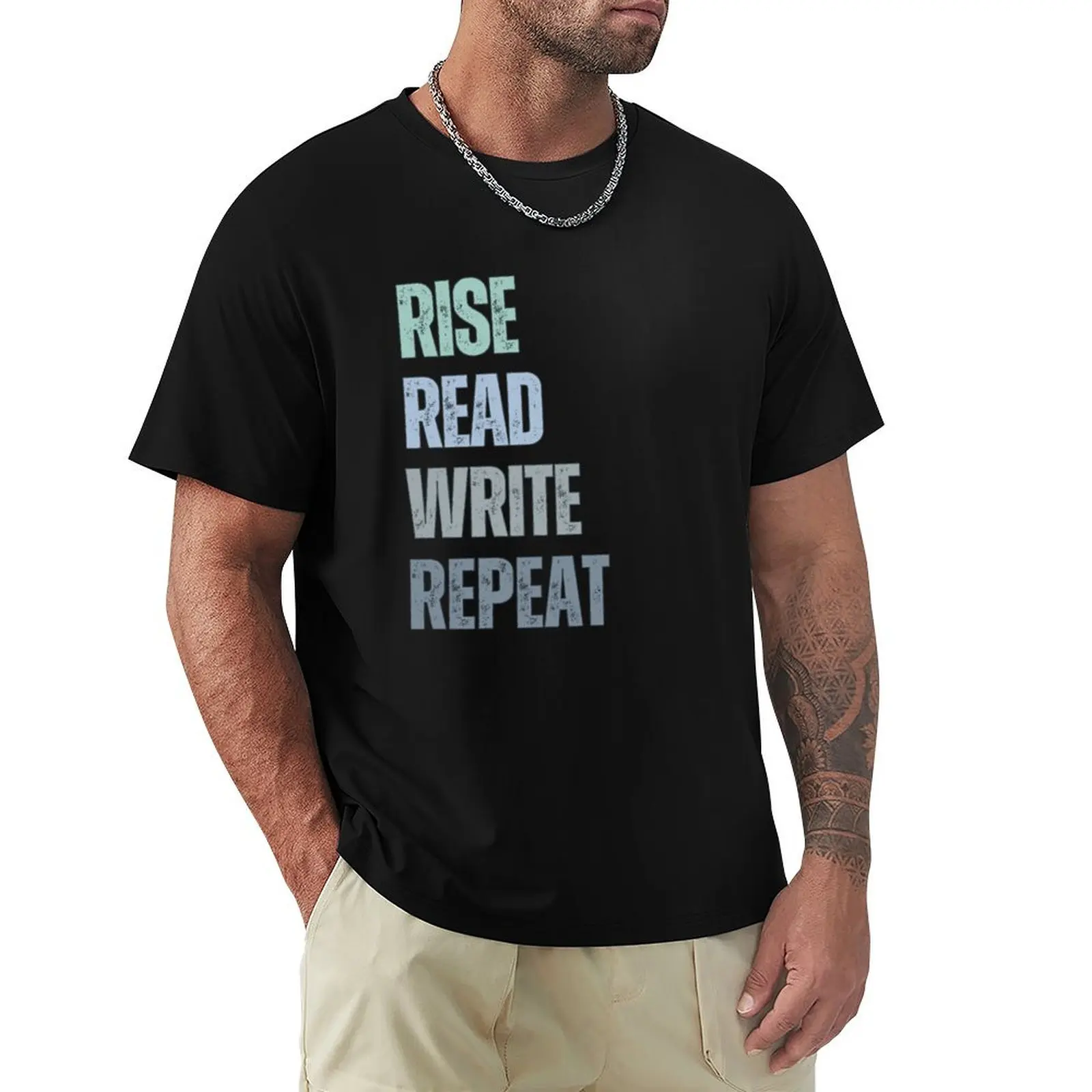 

Bookish Saying Rise Read Write Repeat T-Shirt Funny t-shirt essential t shirt topping men t shirt
