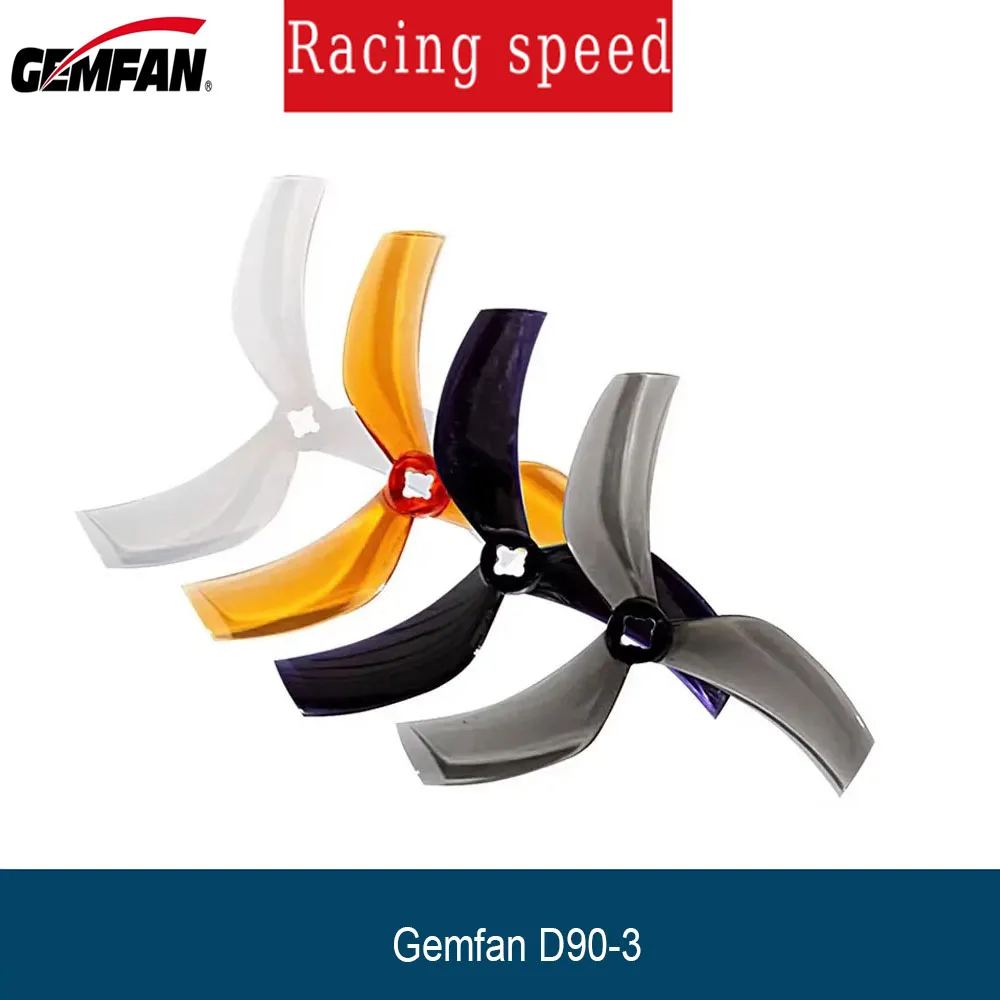 

4pairs Gemfan D90 D90-3 3Blade 90mm 3.5inch Propeller M5 Hole Higher Efficiency for RC Freestyle Cinehoop Racing Drones Parts