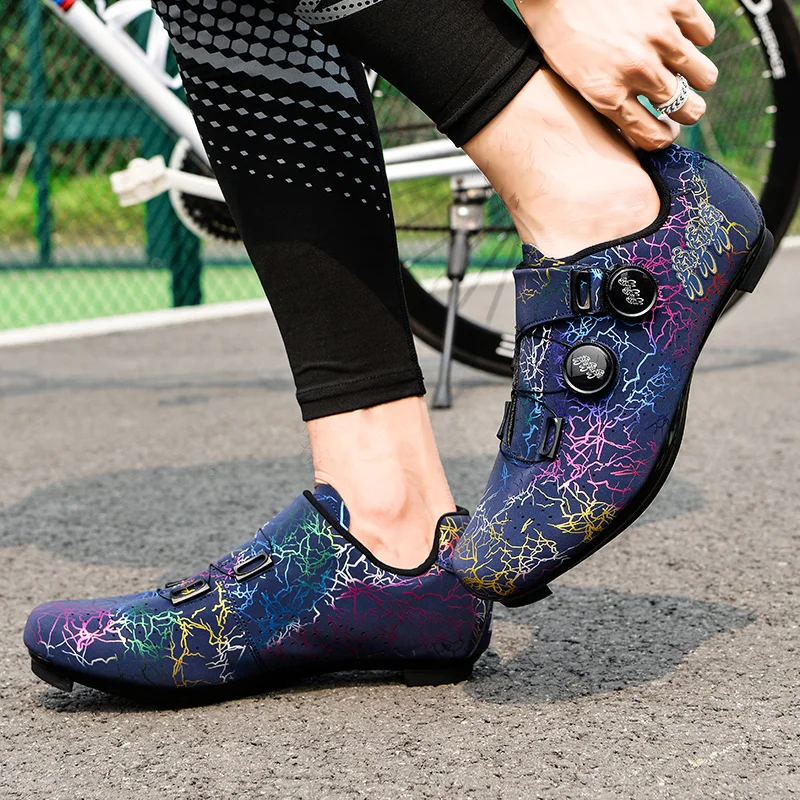 أحذية ركوب الدراجات الاحترافية الجديدة القابلة للتنفس للجنسين، أحذية قفل بدواسة SPD، أحذية مسابقة ركوب الدراجات الجبلية على الطرق الوعرة #4