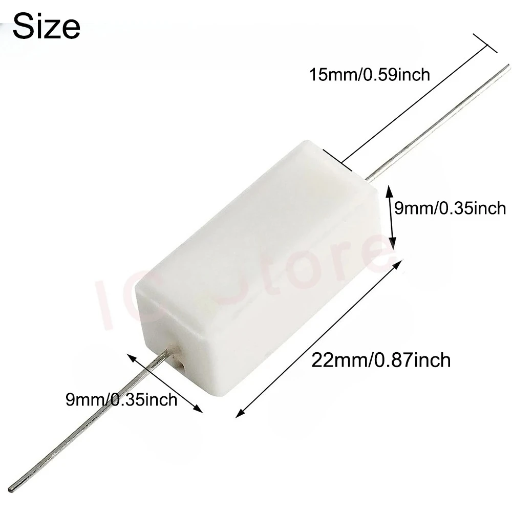 10PCS 5W Cement Resistor Power Resistance 0.01R ~ 150K 0.5R 1R 10R 100R 0.22 0.33 0.5 1 2 5 8 10 15 20 25 30 100 1K 10K Ohm image 2