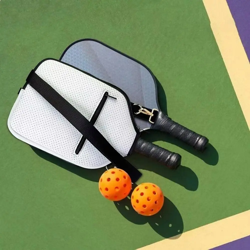 

Large Capacity Pickleball Crossbody Bag Zipper Closure Waterproof Pickleball Paddle Cover Adjustable Strap Professional