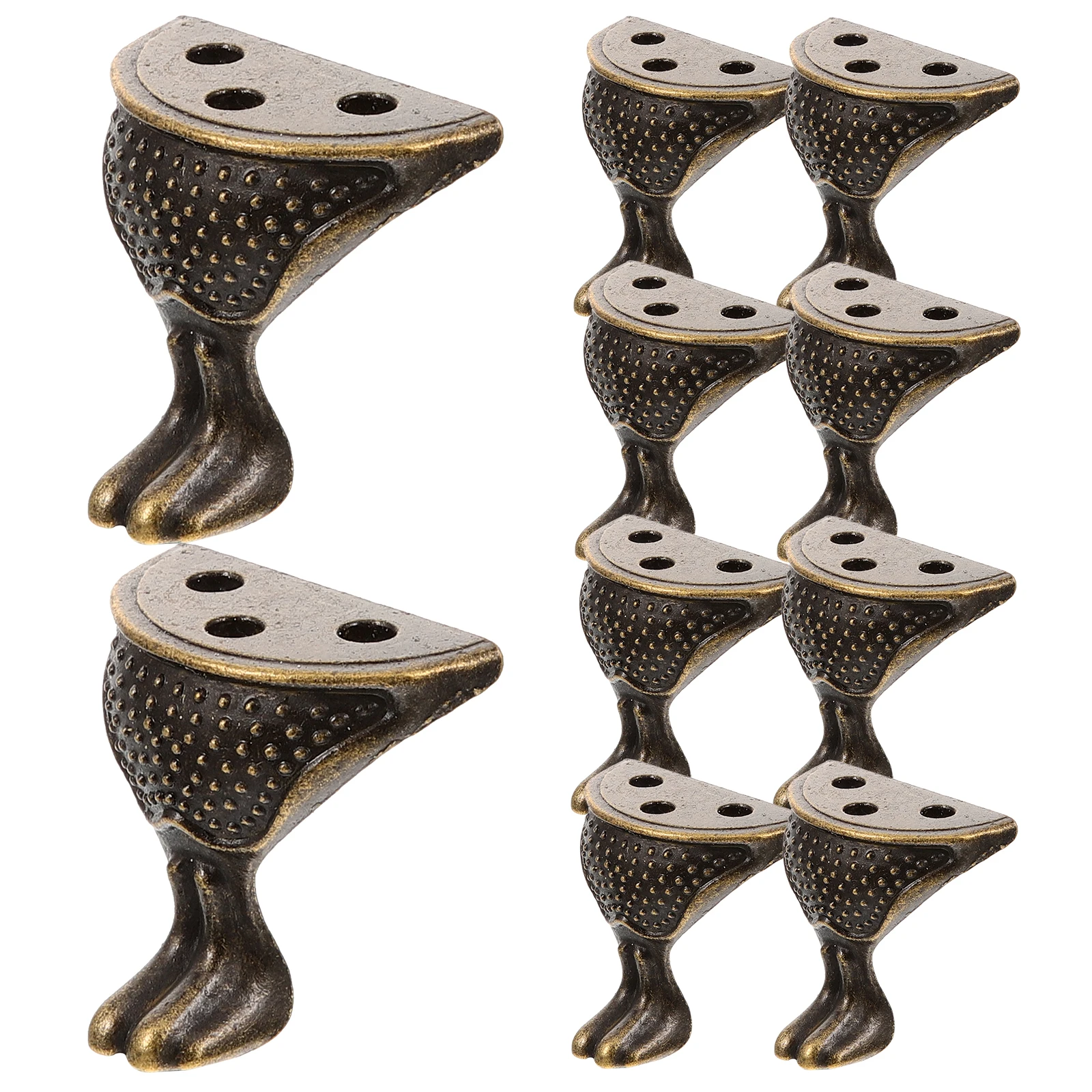 10 Pcs Zinc Alloy Furniture Feet Legs for Decorative Box Base Metal Table Chair Replacement Short Bronze Hardware
