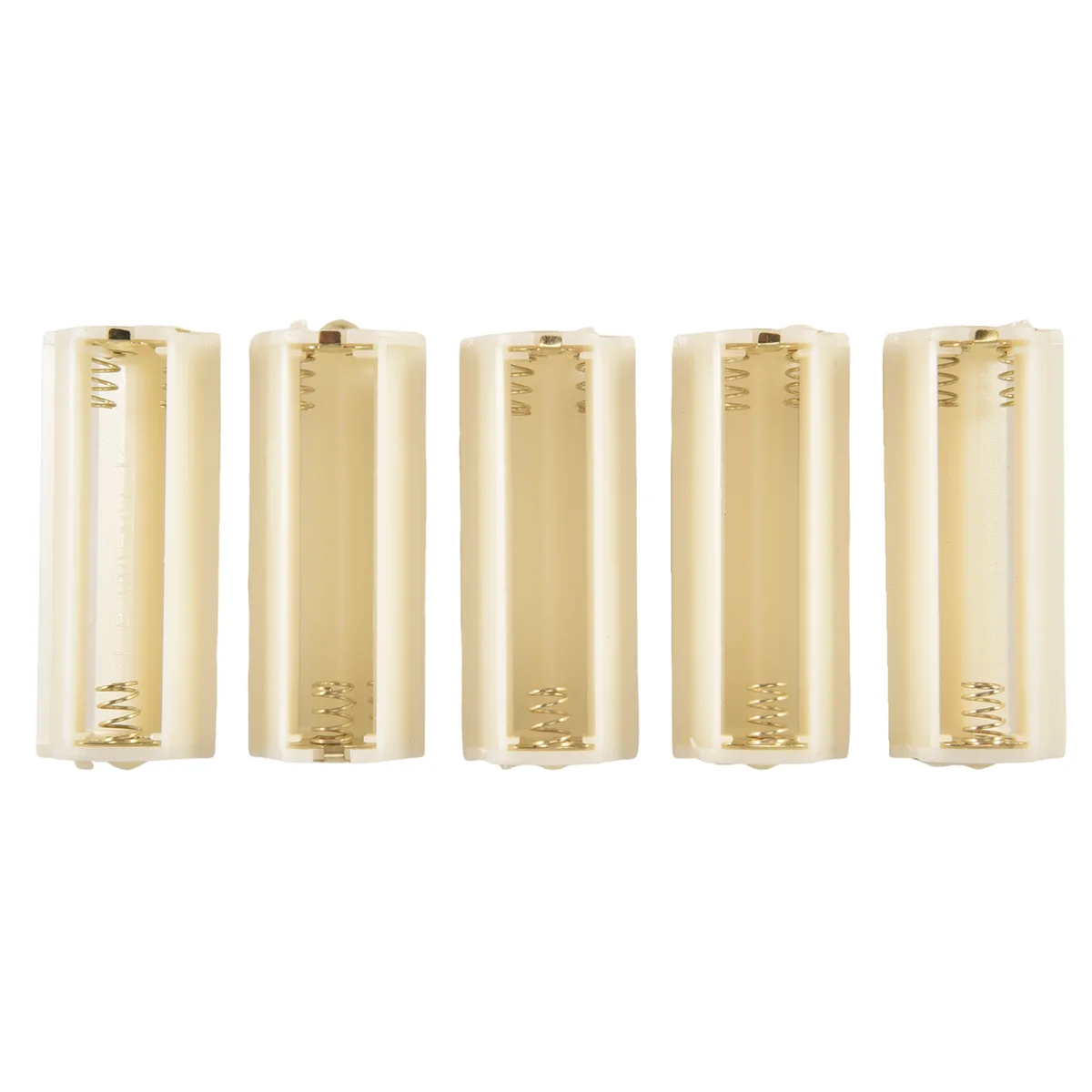 

HHTL Flashlight Cylindrical 3 x AAA Battery Plastic Holder Box 5Pcs