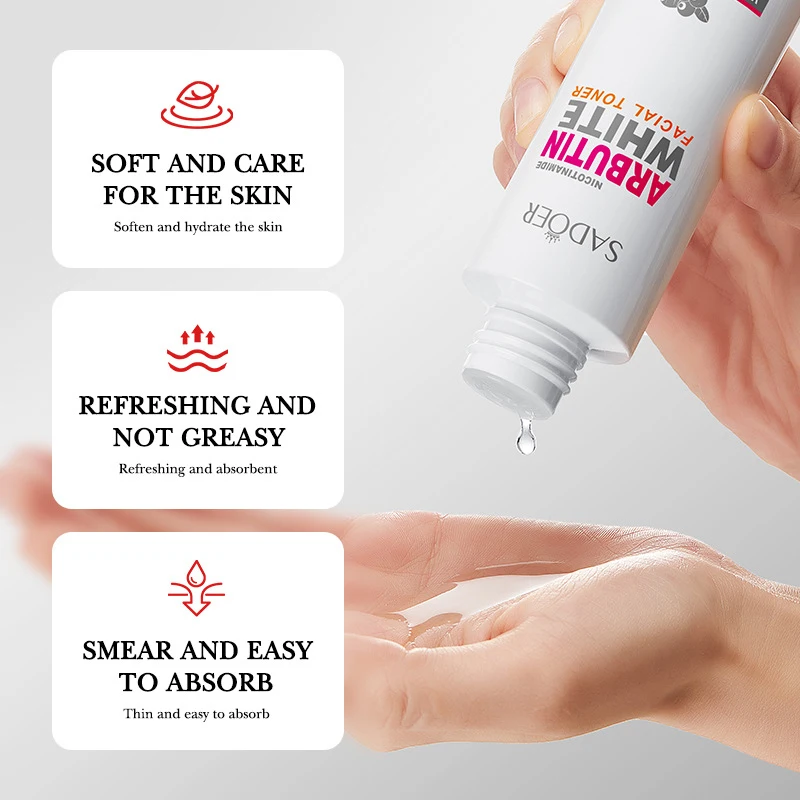 130ml SADOER Niacinamide Arbutin Whitening Toner Fade Wrinkle Moisturizing Lines Circles Fine Lightening Makeup Dark Q3Q2