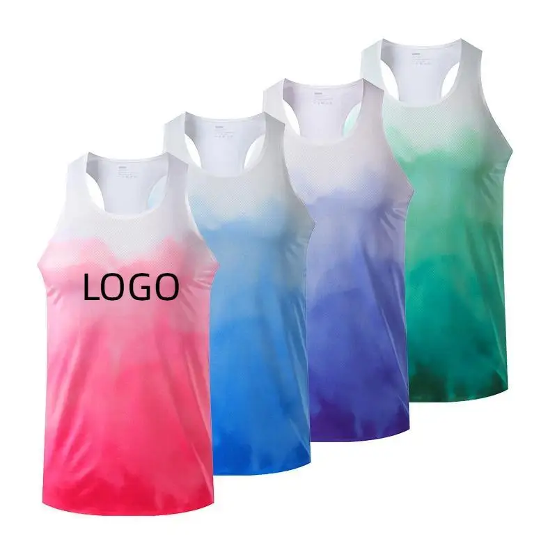 Summer Outdoor Racing Vest Men's Marathon Track And Field Running Fitness Vest Loose Quick Drying Top Printed With Logo