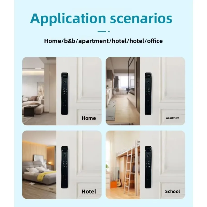 Smart Door Lock with 3D Face Recognition Video Intercom Memory Card Storage SDK & IP Network App Control