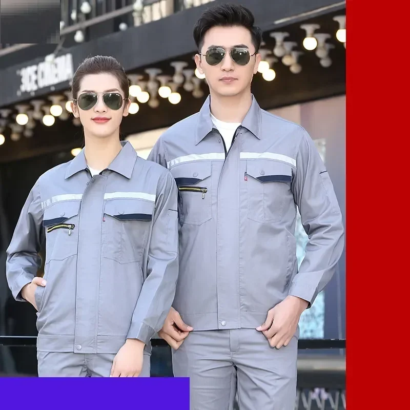 Vis Color Work Hi Plain Clothing Er Set Uniform Wear Repairman Auto Mechanics Summer Ing Safety Coverall Breathable