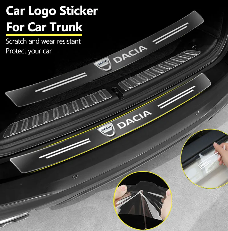 Car Styling Transparent Car Trunk Protective Sticker Emblem For Dacia Duster Logan MCV Sandero Stepway Dokker Lodgy Accessories