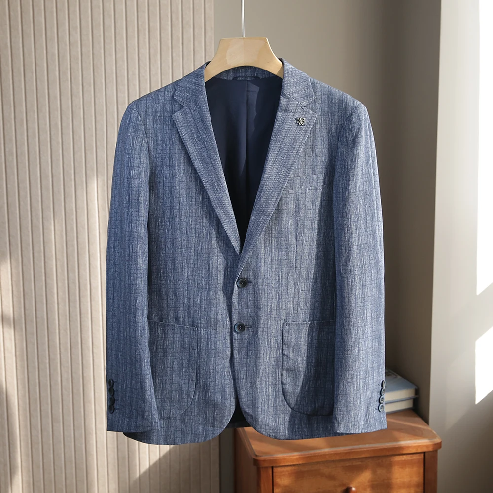 

Цветная тканая ткань, мужской деловой повседневный костюм Jaet, весенний Sle, простой дизайн, без бирки, левая подставка, подходит для модной городской одежды