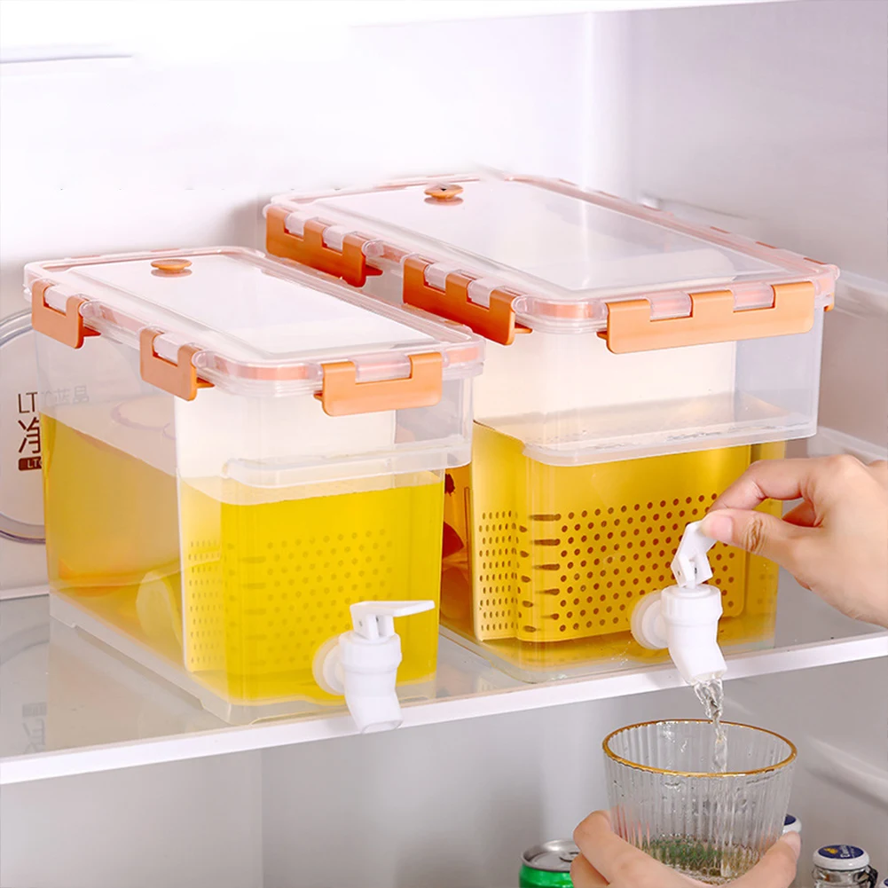 

3.5/6L Fridge Drink Dispenser Large Capacity Lemonade Tea Water Kettle Leakproof Summer Water Dispenser for Outdoor Picnic Party